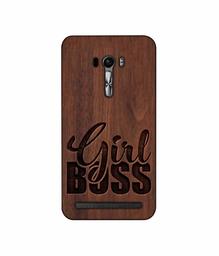 Amazon Brand - Solimo Designer Girl Boss On Wood 3D Printed Hard Back Case Mobile Cover for Asus Zenfone Selfie ZD551KL