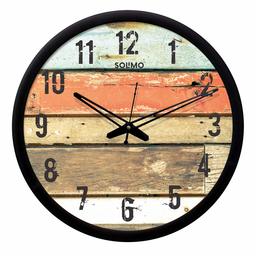 Amazon Brand - Solimo 12-inch Wall Clock - Desginer (Silent Movement, Black Frame), SC-1044