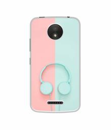 Amazon Brand - Solimo Designer Head Phone UV Printed Soft Back Case Mobile Cover for Motorola Moto C Plus