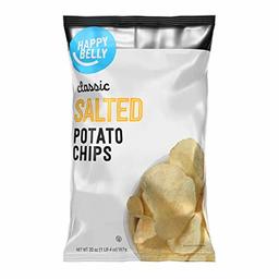 Amazon Brand - Happy Belly Classic Salted Potato Chips, 20 Ounce