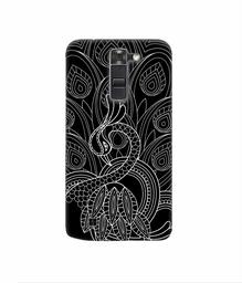 Amazon Brand - Solimo Designer Peacock Feather Pattern 3D Printed Hard Back Case Mobile Cover for LG K7