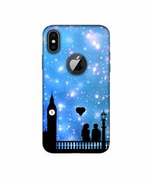 Amazon Brand - Solimo Designer Love Couple Vector 3D Printed Hard Back Case Mobile Cover for Apple iPhone X (Logo Cut)