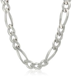 Men's Sterling Silver Italian 5.5mm Solid Figaro Link Chain Necklace, 20