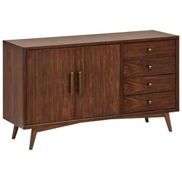 Amazon Brand – Rivet Federal Mid-Century Modern Wood Dining Buffet Sideboard, Cabinet Credenza, Storage, Brown