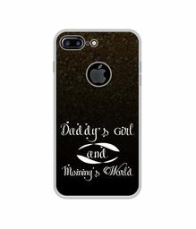 Amazon Brand - Solimo Designer Daddy's Girl and Mummy World UV Printed Soft Back Case Mobile Cover for Apple iPhone 7 Plus (Logo Cut)