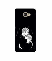 Amazon Brand - Solimo Designer Couples Standing in Rain 3D Printed Hard Back Case Mobile Cover for Samsung Galaxy A7 (2016)