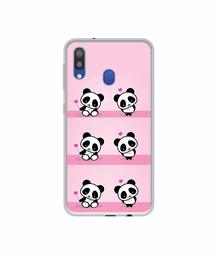 Amazon Brand - Solimo Designer Panda Pattern UV Printed Soft Back Case Mobile Cover for Samsung Galaxy M20