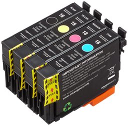 AmazonBasics Cartouche d'encre reconditionnée pour Epson Daisy 18 Multi-pack 4 couleurs