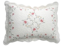 Pike Street Amber 100-Percent Cotton Embroidered Standard Pillow Sham