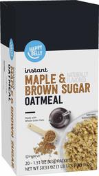 Amazon Brand - Happy Belly Instant Oatmeal, Maple and Brown Sugar, 20 Packets (Previously Solimo)