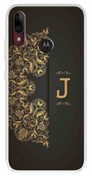 Amazon Brand - Solimo Designer Multicolor Black Pattern Alphabet-J Printed Soft Back Case Mobile Cover for Motorola Moto E6s / Motorola Moto E6 Plus