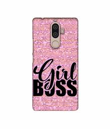 Amazon Brand - Solimo Designer Girl Boss On Pink Sparkle 3D Printed Hard Back Case Mobile Cover for Lenovo K8 Note