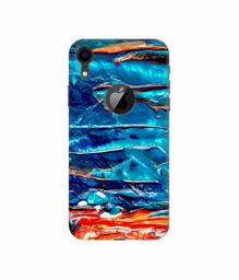 Amazon Brand - Solimo Designer Blue Oil Color 3D Printed Hard Back Case Mobile Cover for Apple iPhone XR (Logo Cut)