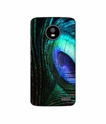 Amazon Brand - Solimo Designer Peacock Feather 3D Printed Hard Back Case Mobile Cover for Motorola Moto E4