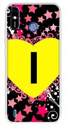 Amazon Brand - Solimo Designer Multicolor Heart Pattern Alphabet-I Printed Soft Back Case Mobile Cover for Tecno Spark Go Plus