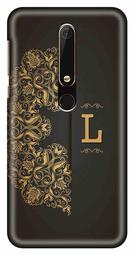 Amazon Brand - Solimo Designer Black Pattern Alphabet-L 3D Printed Hard Back Case Mobile Cover for Nokia 6 (2018)