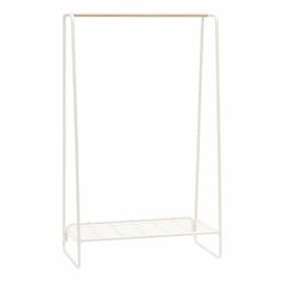 Iris Ohyama 530478 Perchero/Espacio de almacenajecon Ganchos movibles para Accesorios de Metal y MDF Madera-Garment Rack PI-B5 L-Robe Claro y Blanco, 64 x 90 x 150 cm