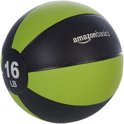 AmazonBasics Workout Fitness Exercise Weighted Medicine Ball - 16 Pounds, Lime Green and Black