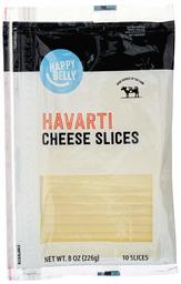 Amazon Brand - Happy Belly Sliced Havarti Cheese (10 Slices), 8 Ounces