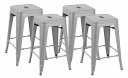 Ravenna Home Decorah Stackable Metal Kitchen Counter Bar Stools, 24