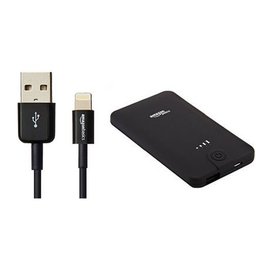 AmazonBasics Power Bank (5,600 mAh) and Lightning Cable (3 Feet - Black)