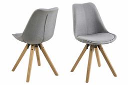 Amazon Brand - Movian Arendsee, Set of 2 Dining chairs, 55 x 48.5 x 85 cm (L x W x H), Light grey