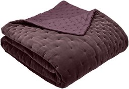 Pinzon Signature 100-Percent Velvet Cotton Quilt, King, Plum Grey