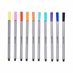 AmazonBasics - Bolígrafo de trazo fino, colores surtidos, 0,4 mm, paquete de 10