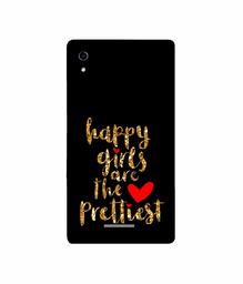 Amazon Brand - Solimo Designer Happy Girls are The Prettiest 3D Printed Hard Back Case Mobile Cover for Sony Xperia T3