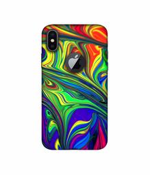 Amazon Brand - Solimo Designer Mash Painting 3D Printed Hard Back Case Mobile Cover for Apple iPhone X (Logo Cut)