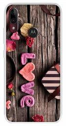 Amazon Brand - Solimo Designer Multicolor Love Wooden Design Printed Soft Back Case Mobile Cover for Motorola Moto E6s / Motorola Moto E6 Plus