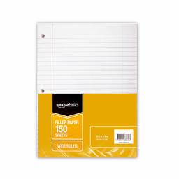 AmazonBasics Wide Ruled Loose Leaf Filler Paper, 150 Sheet, 10.5 x 8 Inch, 24-Pack