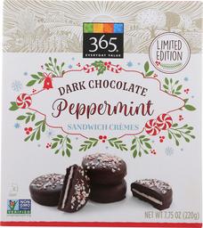 365 Everyday Value, Dark Chocolate Peppermint Sandwich Cremes, 7.75 Ounce