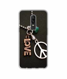 Amazon Brand - Solimo Designer Love and Peace UV Printed Soft Back Case Mobile Cover for OnePlus 6