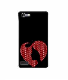 Amazon Brand - Solimo Designer Heart Shape Lady with Glitter 3D Printed Hard Back Case Mobile Cover for Oppo Neo 7