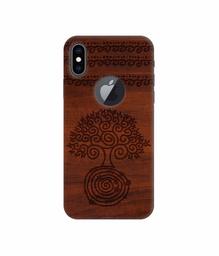 Amazon Brand - Solimo Designer Engraved Patten 3D Printed Hard Back Case Mobile Cover for Apple iPhone Xs Max (Logo Cut)