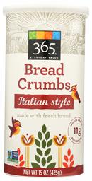 365 Everyday Value, Bread Crumbs, Italian Style, 15 oz