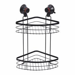 AmazonBasics Suction Shower 2-Tier Corner Shelf