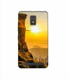 Amazon Brand - Solimo Designer Mountan Side Sun View 3D Printed Hard Back Case Mobile Cover for Lenovo A6600