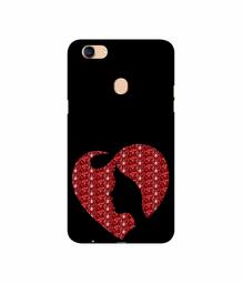 Amazon Brand - Solimo Designer Heart Shape Lady with Glitter 3D Printed Hard Back Case Mobile Cover for Oppo F5