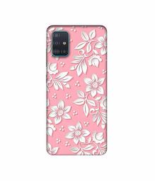 Amazon Brand - Solimo Designer White Flower Pattern 3D Printed Hard Back Case Mobile Cover for Samsung Galaxy A51