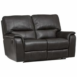 Amazon Brand – Ravenna Home Saxon Loveseat Recliner Sofa - 40 Inch, Black Leather