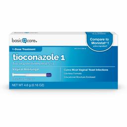 Basic Care Tioconazole Ointment 6.5%, Vaginal Antifungal; 1-Dose Treatment for Vaginal Yeast Infection