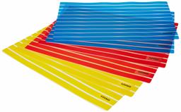 Amazon Brand - Solimo PVC Fridge Multipurpose Mat, Lines, Set of 6, Blue, Yellow and Red