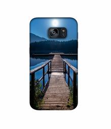 Amazon Brand - Solimo Designer Wooden Beach 3D Printed Hard Back Case Mobile Cover for Samsung Galaxy S7 Edge