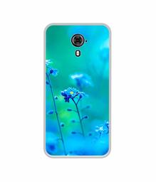 Amazon Brand - Solimo Designer Blue Flower UV Printed Soft Back Case Mobile Cover for Micromax Yu Yureka Black