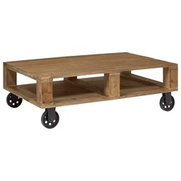 Amazon Brand – Stone & Beam Industrial Pallet Wood Coffee Table with Wheels, 51