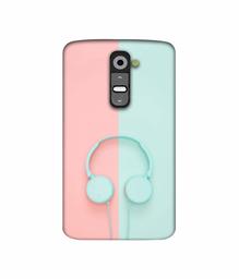 Amazon Brand - Solimo Designer Head Phone 3D Printed Hard Back Case Mobile Cover for LG G2