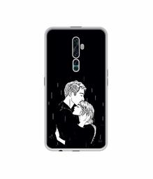 Amazon Brand - Solimo Designer Couples Standing in Rain UV Printed Soft Back Case Mobile Cover for Oppo Reno2 F