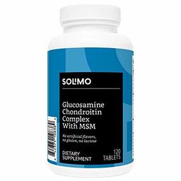 Amazon Brand - Solimo Glucosamine Chondroitin Complex with MSM, 120 Tablets (2 Tablets per Serving), Glucosamine 1500mg, Chondroitin/MSM Complex 1103mg